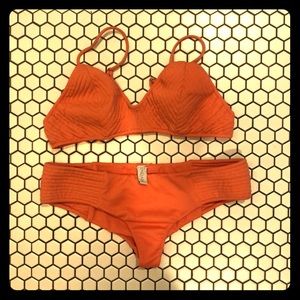 INDAH Peachy Pink/Orange cheeky two piece swimsuit